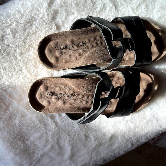 Walking Cradles sandal Size 6 Leather hook n loop Brazil shoe women - Picture 5 of 5